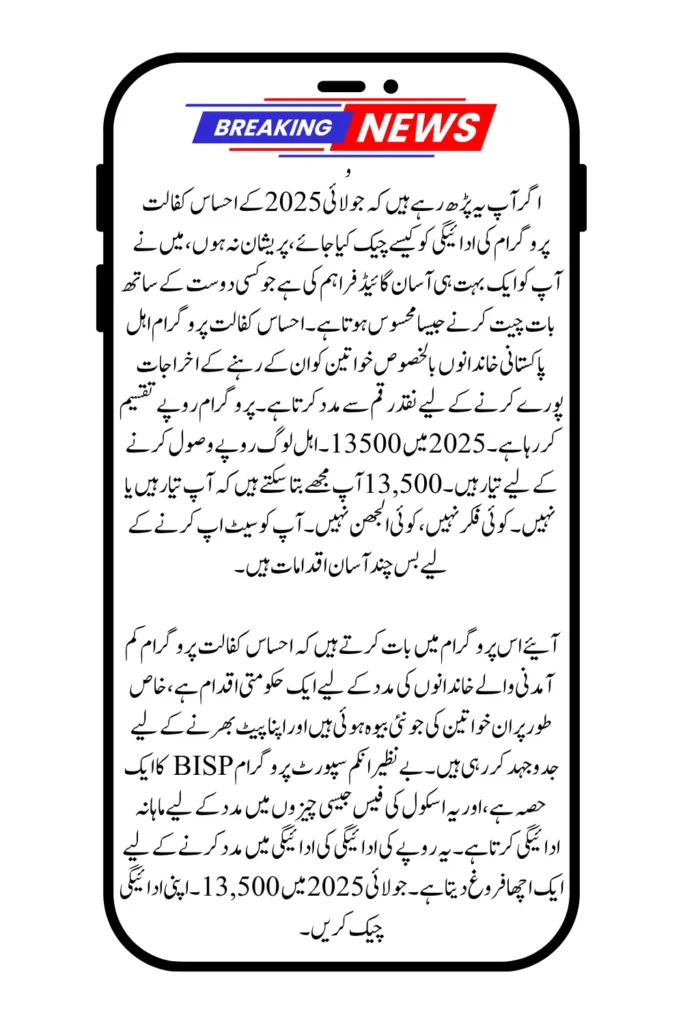 How To Check Ehsaas Kafalat Program Payment July 2025